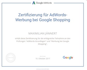 Google Adwords Zertifikat